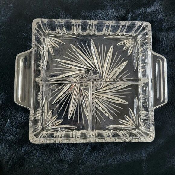 3 Section Crystal Dish Butter Dish - Picture 8 of 12